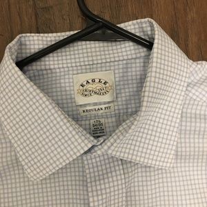 EAGLE Shirt. 17.5/34-35. Classic fit. Wht/blue chk